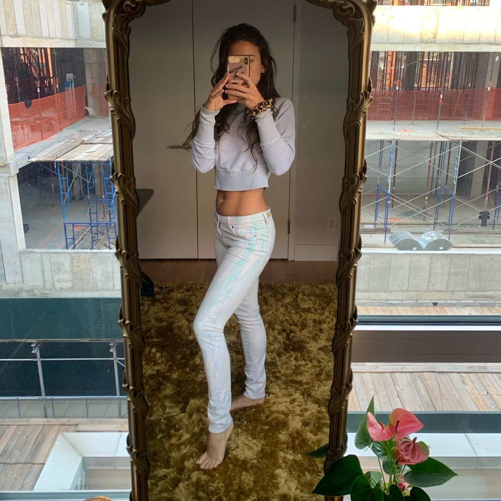 Paige marbled pink jeans